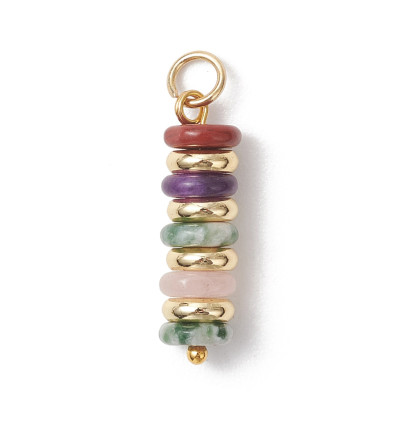 Pendentif perles heishi sur tige