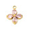 Pendentif trèfle + zirconium rose