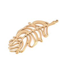 Pendentif plume dorée