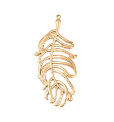 Pendentif plume dorée