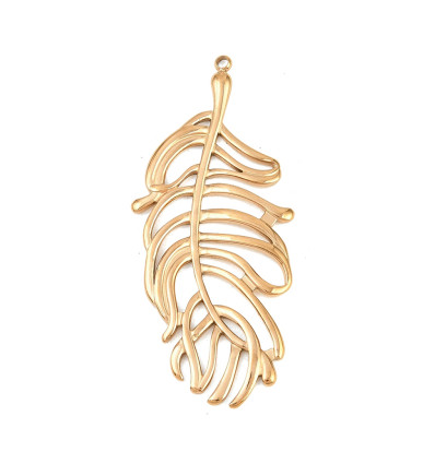 Pendentif plume dorée