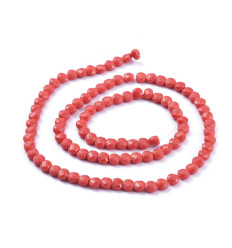 6x4mm - Chapelet perle en verre plate