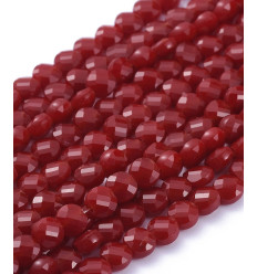6x4mm - Chapelet perle en verre plate