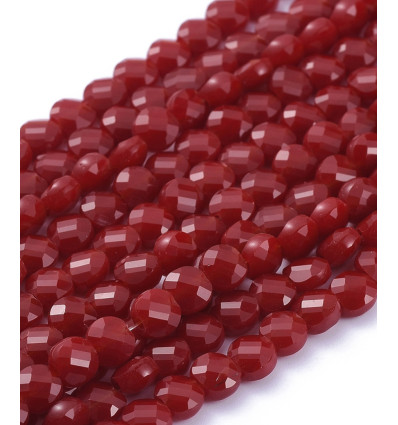 6x4mm - Chapelet perle en verre plate