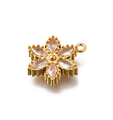 Pendentif fleur 5 pétales + zircon