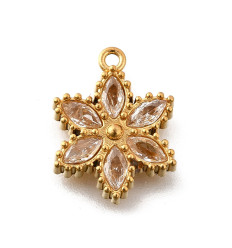 Pendentif fleur 5 pétales + zircon