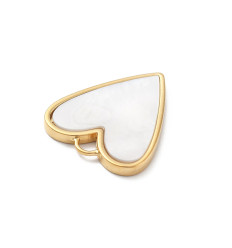 Pendentif coeur en nacre serti