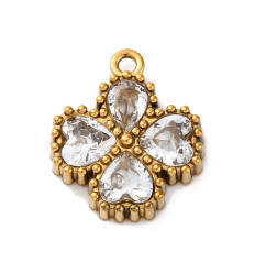 Pendentif trèfle 4 pétales + zircon
