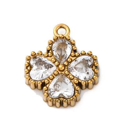 Pendentif trèfle 4 pétales + zircon