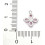 Pendentif trèfle + zirconium rose