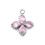 Pendentif trèfle + zirconium rose