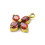 Pendentif trèfle + zirconium rouge