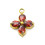 Pendentif trèfle + zirconium rouge