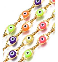 Chaine oeil protecteur fluo acier inoxydable (10cm)