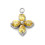 Pendentif trèfle + zirconium jaune