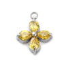 Pendentif oeil articulé + zircon vert
