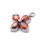Pendentif trèfle + zirconium rouge