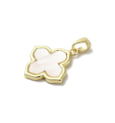 Pendentif fleur nacre serti doré