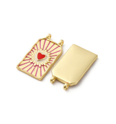 Pendentif plaque "coeur rouge"