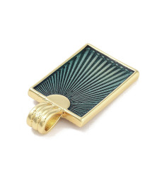 Pendentif plaque "bleu ardoise"