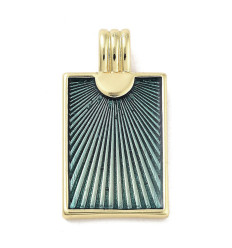 Pendentif plaque "bleu ardoise"