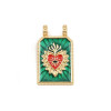 Pendentif oeil articulé + zircon vert