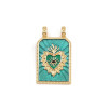 Pendentif oeil articulé + zircon vert