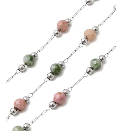 Chaine avec pierre en agate indienne (10cm)