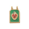 Pendentif oeil articulé + zircon vert
