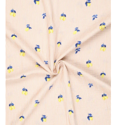 double gaze citron rayure bleu