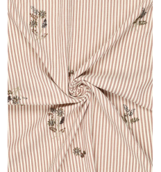 Tissu Crinkle Celine brodé à rayure