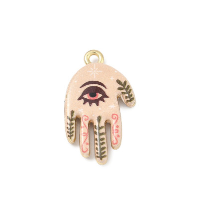 Pendentif main métal imprimé