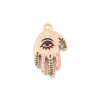 Pendentif oeil articulé + zircon vert