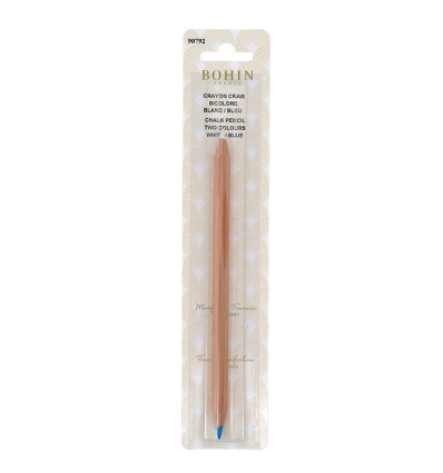 Crayon craie bi-couleur blc/bleu