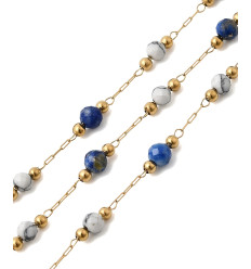 Chaine avec pierre en Lapis Lazuli (10cm)