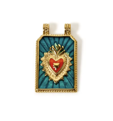 Pendentif plaque "coeur" acier inox