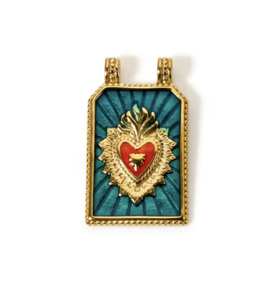 Pendentif plaque "coeur" acier inox