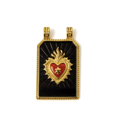 Pendentif plaque "coeur" acier inox