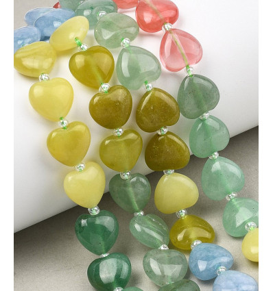 Mix de pierres coeurs - Chapelet pierre