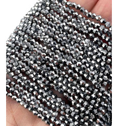 3x2.5mm - Chapelet perle toupie en verre à facettes