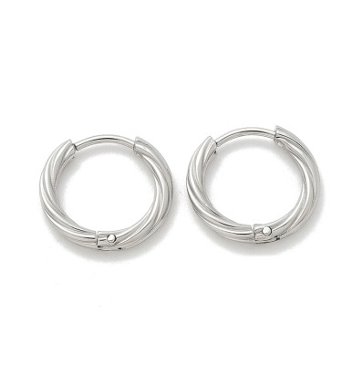 15mm - créole torsadée acier inoxydable (2pcs)