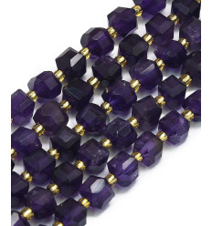 7.5x6.5mm - améthyste - Chapelet pierre donut