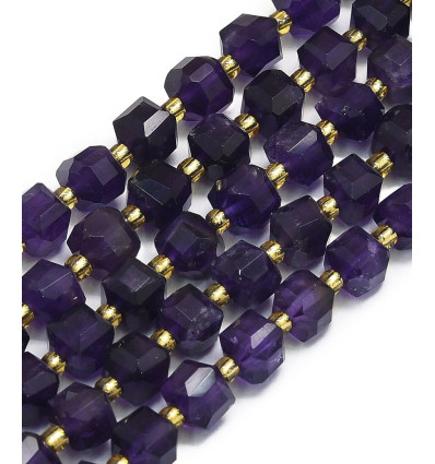7.5x6.5mm - améthyste - Chapelet pierre donut