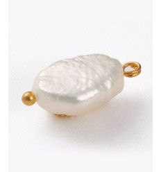 13x8mm - perles de culture naturelles sur tige + hippocampe