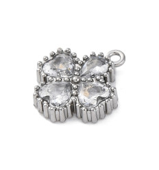Pendentif trèfle + zircon