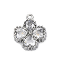Pendentif trèfle + zircon