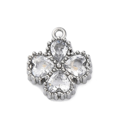 Pendentif trèfle + zircon