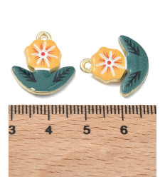 Pendentif fleur métal imprimé