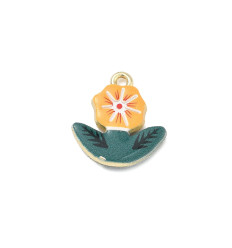 Pendentif fleur métal imprimé