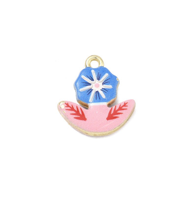 Pendentif fleur métal imprimé